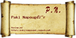 Paki Napsugár névjegykártya